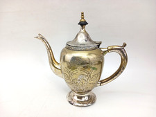 Alte Englische Teekanne versilbert E.P.N.S 900 ml Höhe ca. 23,5 cm 981 g
