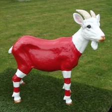 Gartenfigur Ziege 48 cm rot /