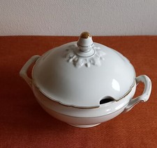 Suppenschale mit Deckel  / Goldrand Rieber Mitterteich