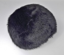 Pelzkappe schwarz Ø 17 cm = 54 - Fellkappe Pelzkappe Pelzmütze Pelz Kappe Mütze