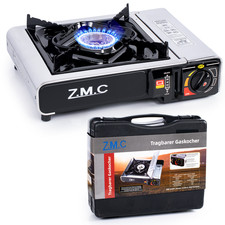 Edelstahl Campingkocher Outdoor Camping Gas Kocher Herd Kartuschenkocher +Koffer