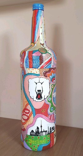 Riesige handbemalte flasche - riesige,