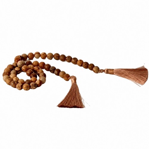 Holzperlenkette mit quasten - mit,