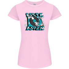 Vinyl Records Lover Decks Turntable DJ Damen Petite Cut Maglietta