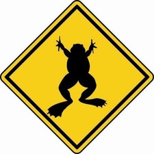 Aufkleber Achtung Frosch 8 x 8