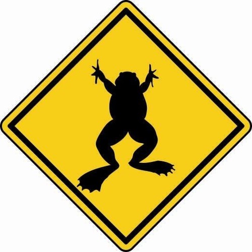 Aufkleber achtung frosch 8 - aufkleber, x