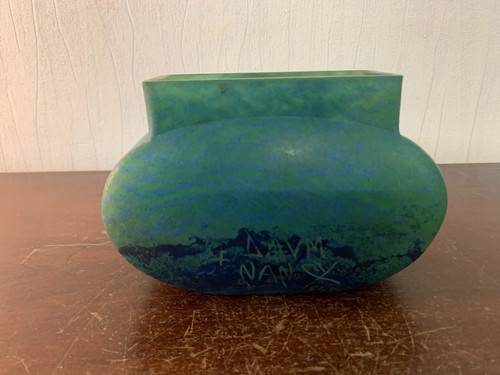 Grüner blauer kristallvase - grüner,