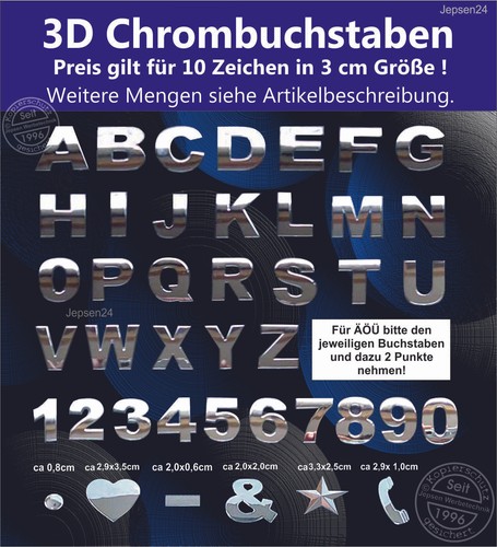 Stück chrombuchstaben - 10,