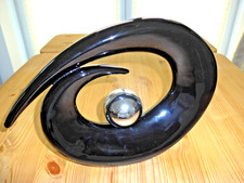FORMANO SKULPTUR SILBERKUGEL VASE GLASIERTE KERAMIK SCHWARZ 33 X 24 cm NEUWERTIG
