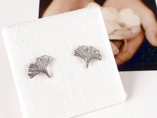 Ohrstecker 925 Sterling Silber Ohrringe Ginkgo Blatt Neu