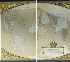 Die Alte Welt Karte Gerahmt