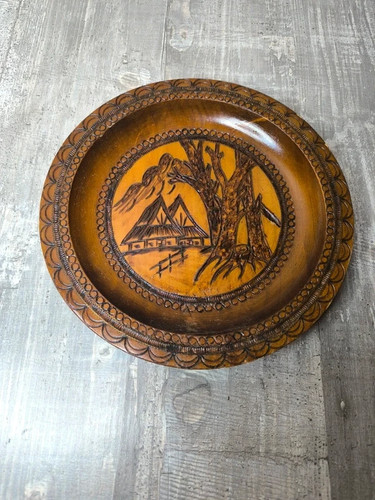 Vintage wandteller holzteller - wandteller,