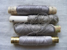 Nähgarn Nähseide Garn Konvolut 4 Rollen Set grau Ackermann u.a. hellgrau beige