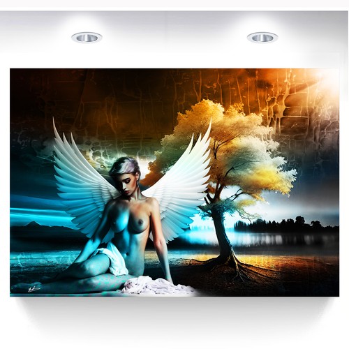 Leinwand bild xxl erotik engel - bild,