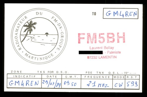Qsl kartenradio martinique - 1, x