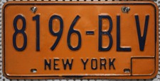 New York Nummernschild Original USA Kennzeichen Autoschild US License Plate BLV