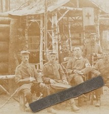 Foto Wk1 Feldpostkarte Ostfront Feldlazarett DRK Armbinde Sanitäter Rotes Kreuz