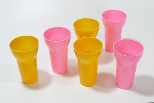Ddr plaste trinkbecher - 6x,