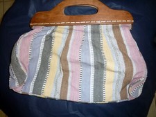 Superschöne Stofftasche mit Holzgriff