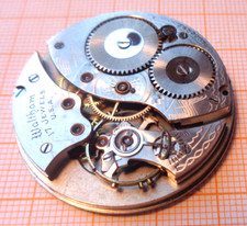 Antikes Taschenuhr Werk Waltham defekt für Teile D = 39,8 mm XX1