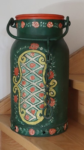 Alte bemalte milchkanne cm - bemalte,