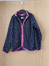 Tolle dunkelblaue Sweatjacke mit bunten Punkten in Gr. 110/116 von Tchibo