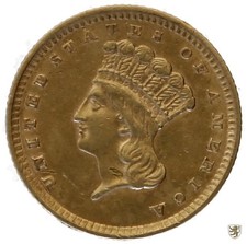 USA, 1 Dollar, 1856, Large Indian Head, KM 86, GOLD, vorzüglich