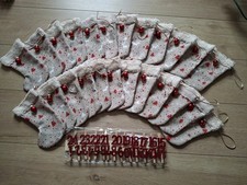 Adventskalender zum befüllen Nikolaussocken Stoff Socken Stiefel Gescheck NEU