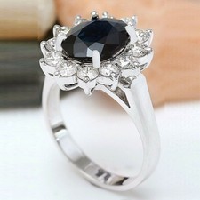 3Kt Blau Saphir Oval Diamant