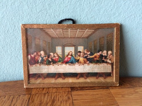 Altes bild glas das abendmahl - das,