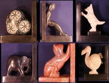 Buchstütze  Speckstein 20 Modelle Buddha, Elefant, Katze, Hund etc Bücherstützen