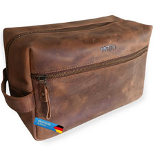 XXL Handgefertigt Kulturbeutel,Kulturtasche aus Echtem Leder ,Kosmetiktasche 