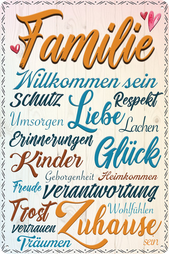 Blechschild familie familien - blechschild,