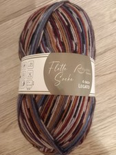 Rellana Flotte Socke Sockenwolle Legato braun weinrot blau meliert  4fach 100 g