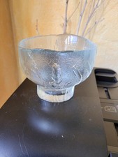 Glasschale Humppila Finland, Dekor Gräser, vintage 70er Jahre