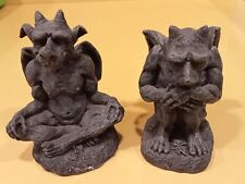 2 Gargoyle Fantasy Figuren, Gothic Figuren,  grauer Kunstharz, 8cm hoch  3021