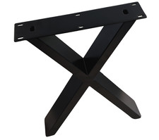 Bankkufe schwarz Sitzbank Kufe eckig Tischkufe Möbelkufe Gestell X Beine 400 mm