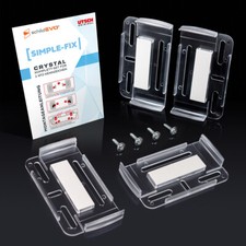 2 x SIMPLE FIX CRYSTAL | Kennzeichenhalter rahmenlos | transparent klar | Set
