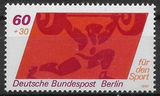 Berlin 1980 ** Mi 622 Sport Sporthilfe 60Pf Gewichtheben Hantel Langhantel 0212F