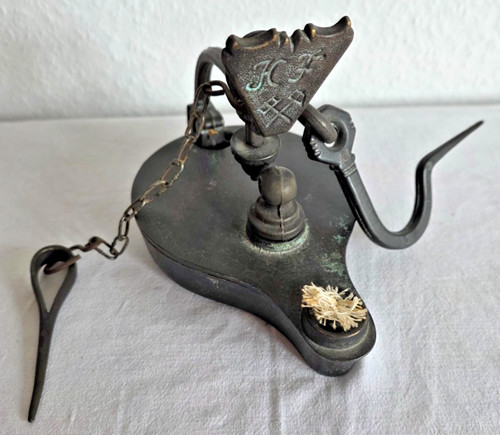 Alte grubenlampe öllampe - /,