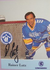 Rainer Lutz, Eishockey Autogrammkarte, ESVK, SBR, Hedos München, alt und rar