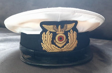 DB Marineblaue Schirmmütze für Kapitäne, mit weißem Überzieher (Sommer), Offizie