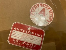 2 weiße Star Line Titanic und olympische Gepäckanhänger