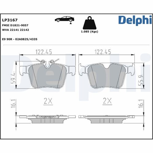 Delphi bremsbelagsatz - delphi,