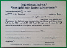 Jagderlaubnisschein Wien Niederösterreich 1940 Jagdkarte Deutsches Reich wk2 ww2