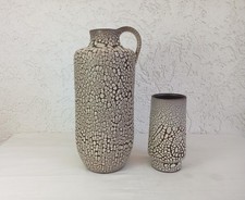 2 x Snake Skin Keramik Vase  Schrumpfglasur - Albert Kiessling - 1960