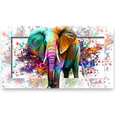 Leinwand Bild Elefant Abstrakt