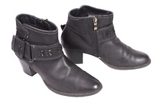 Van der Laan Damen Stiefeletten Booties Leder schwarz Gr. 37 Biker Nieten SH 147