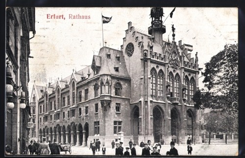 Ansichtskarte erfurt rathaus - ansichtskarte, erfurt,