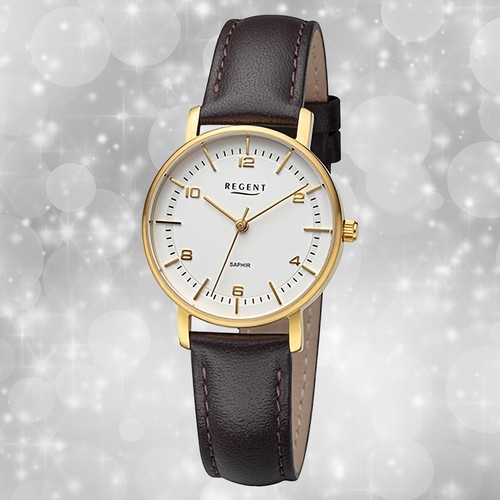 Armbanduhr leder dunkelbraun - leder,